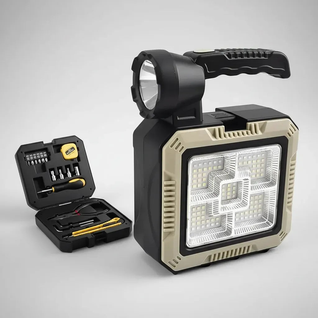 Linterna Carga Solar Kit Herramientas